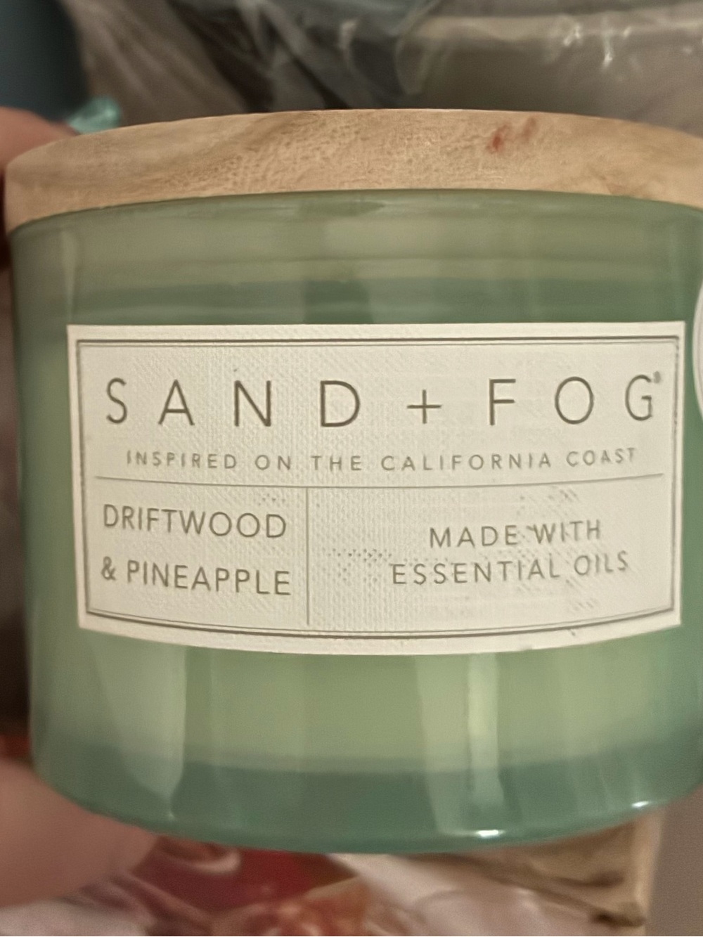 Sand and Fog Driftwood & Pineapple Candle - Seafoam Green